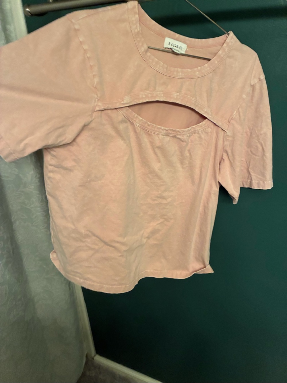 Evereve Blush Pink Short Sleeve Cutout Tee